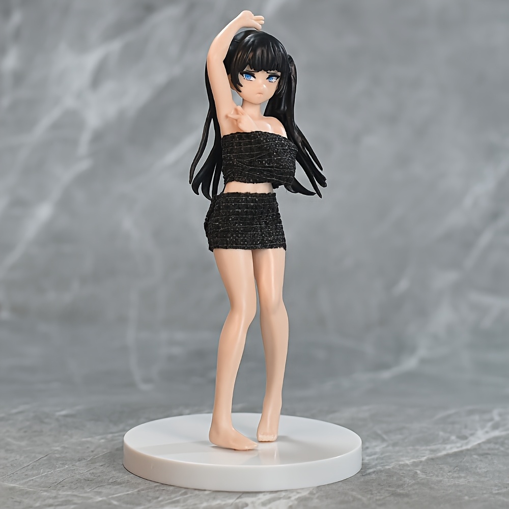 

7.48-inch Anime Girl Pvc Action Statue With Double Ponytail - Collectible Figurine, Ideal For Valentine's Day & Easter Gifts, Featuring Black Hair And , Anime Figure