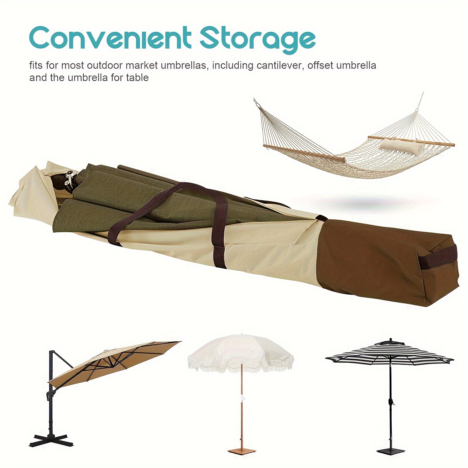 

2 Pcs, Umbrella Storage Bag 67 Inch Umbrella Carry Bag Beach Umbrella Storage Bag Oversized Patio Hammock And Steel Stand Storage Bag