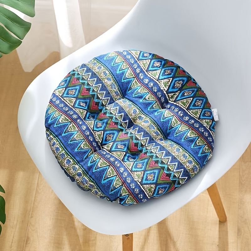 1pc Exquisite Bohemian Style Round Cushion: Softly Filled, Ethnic Style Fabric Yoga Meditation Cushion, Office Mat - Thickened
