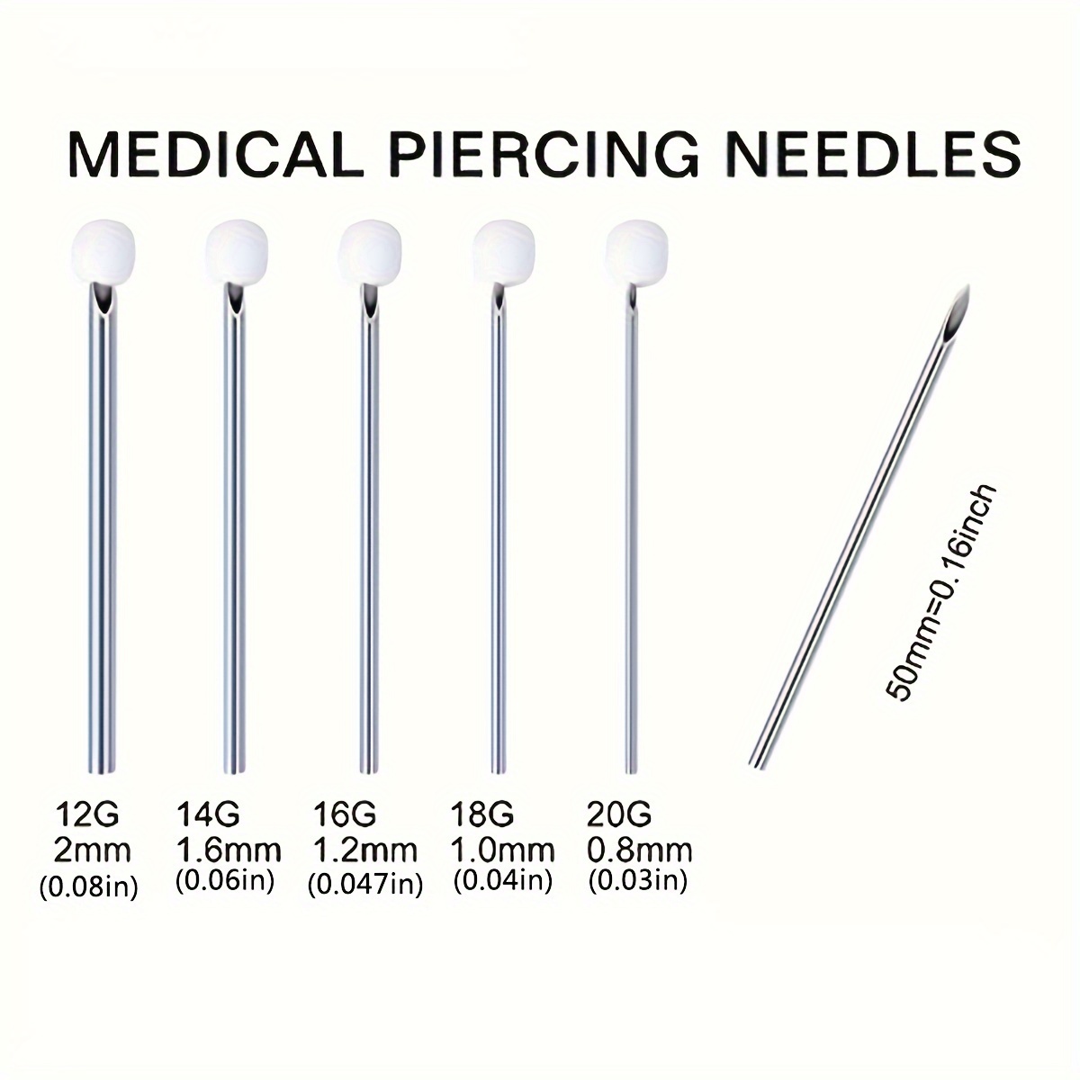 Stainless Steel Body Piercing Kit Disposable Piercing Needle - Temu