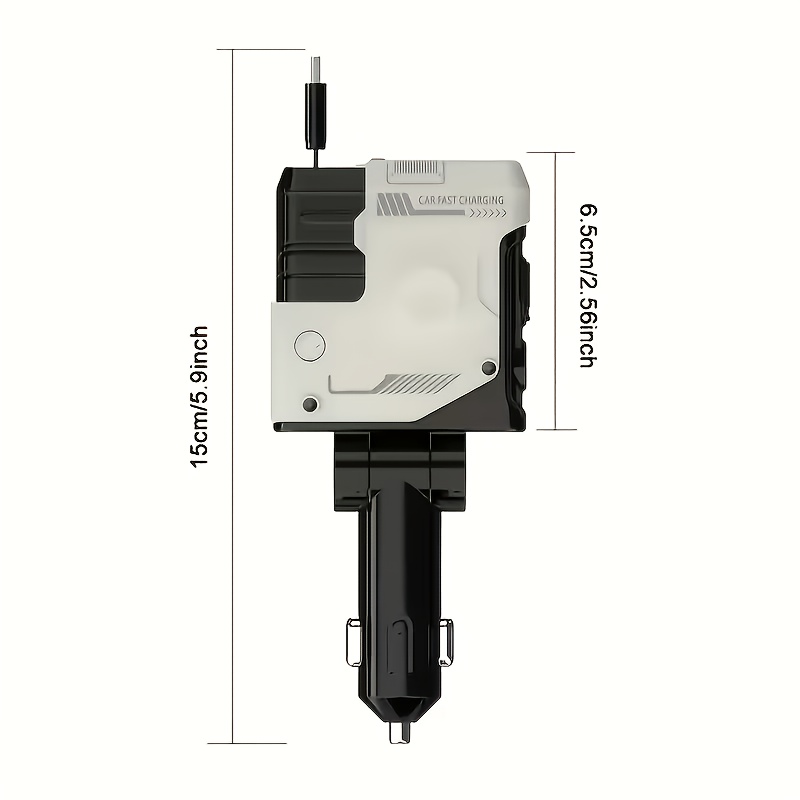 66W Mecha Style Car Retractable Charger