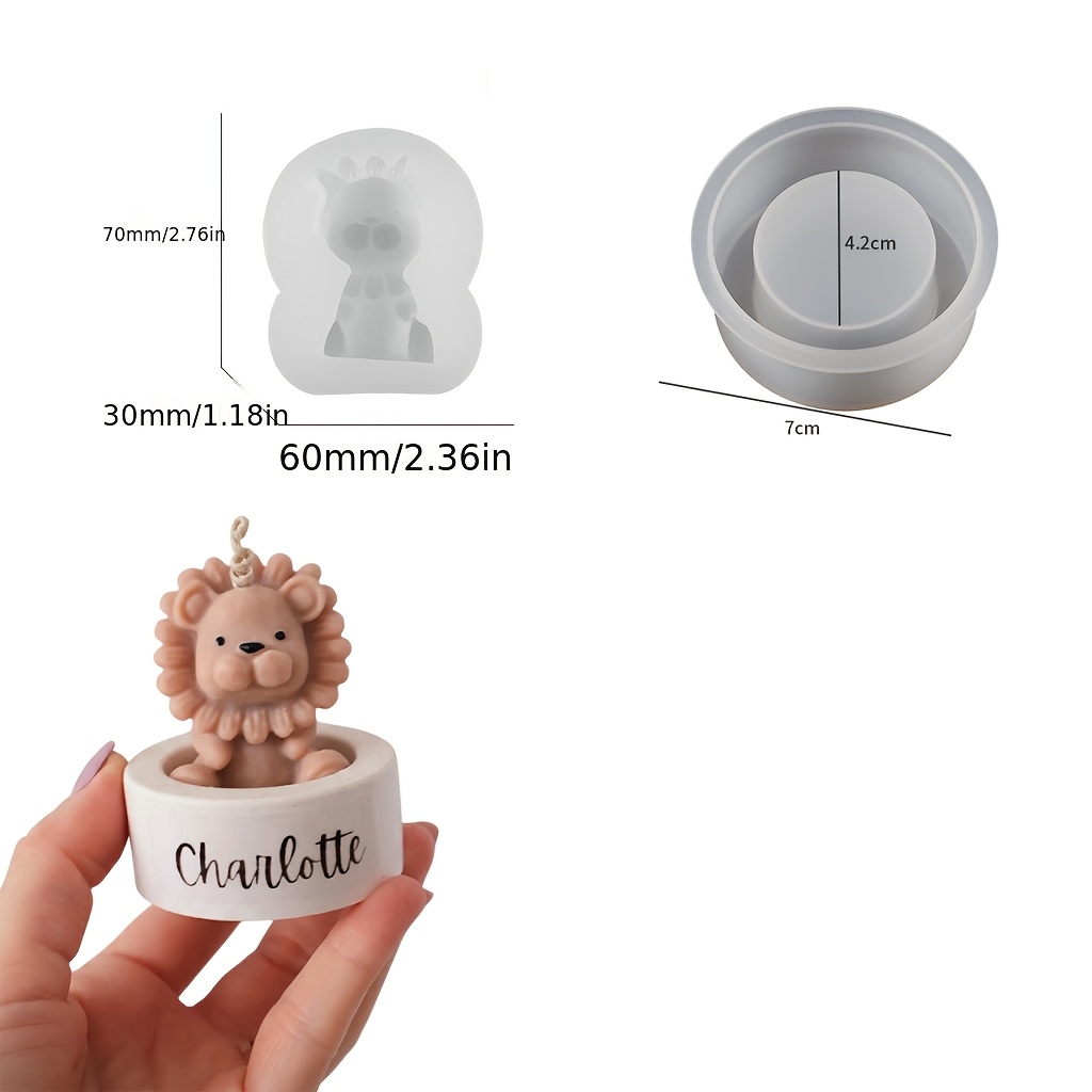 TEMU Set stampi a forma di leone in resina candele, adatti per compleanni, stampi non a forma di leone per lavoretti fai da te, stampi per cera per