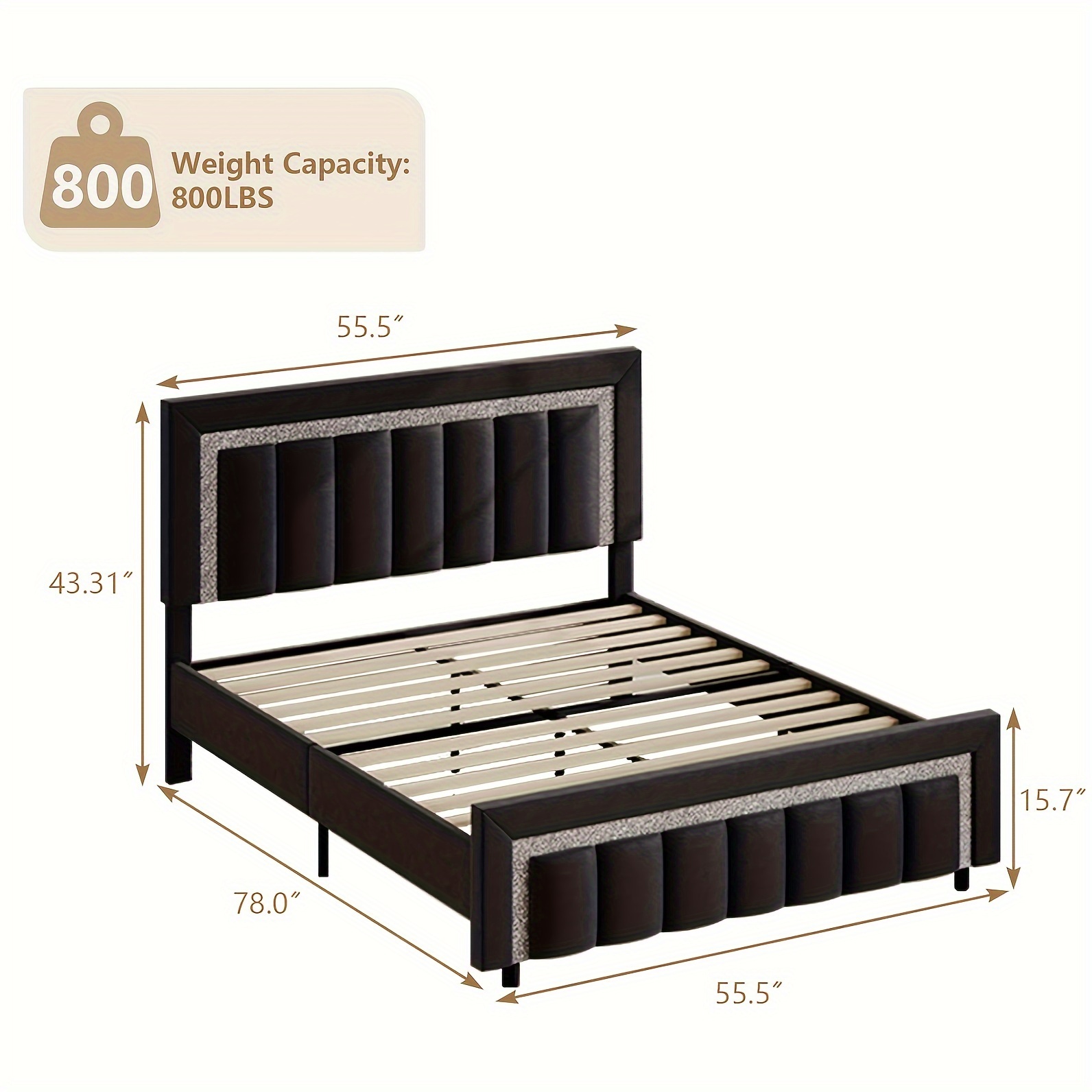 Twin Full Queen King Bed Frame Velvet Upholstered Bed Frame - Temu