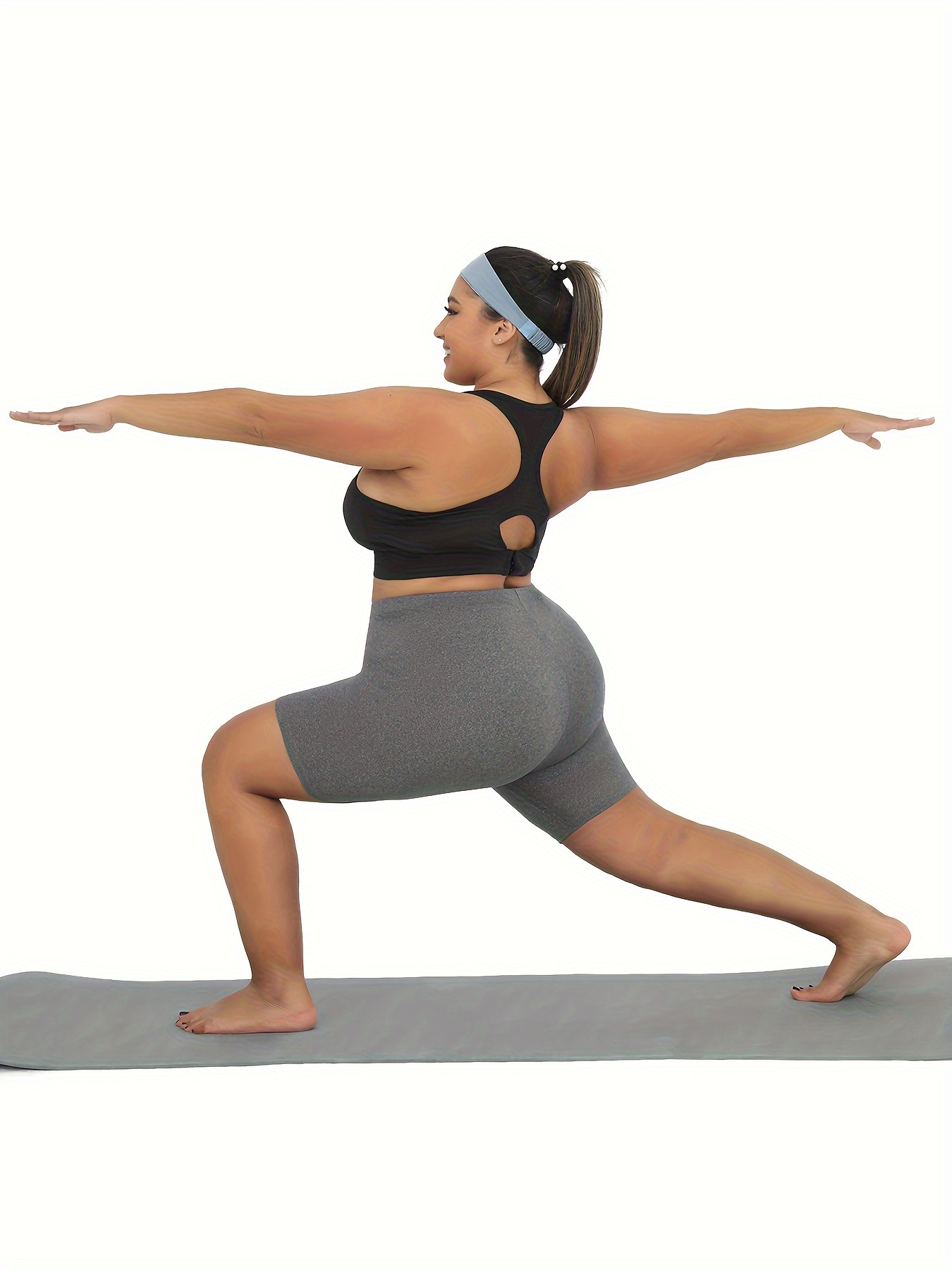 Plus Size Vibrant Green Biker Shorts for Women - Super Soft, No-See-Through, High-Waisted Workout & Yoga Gear, 15.24cm Inseam, Stretchy Polyester/Spandex Blend, Machine Washable, Plus Size Shorts