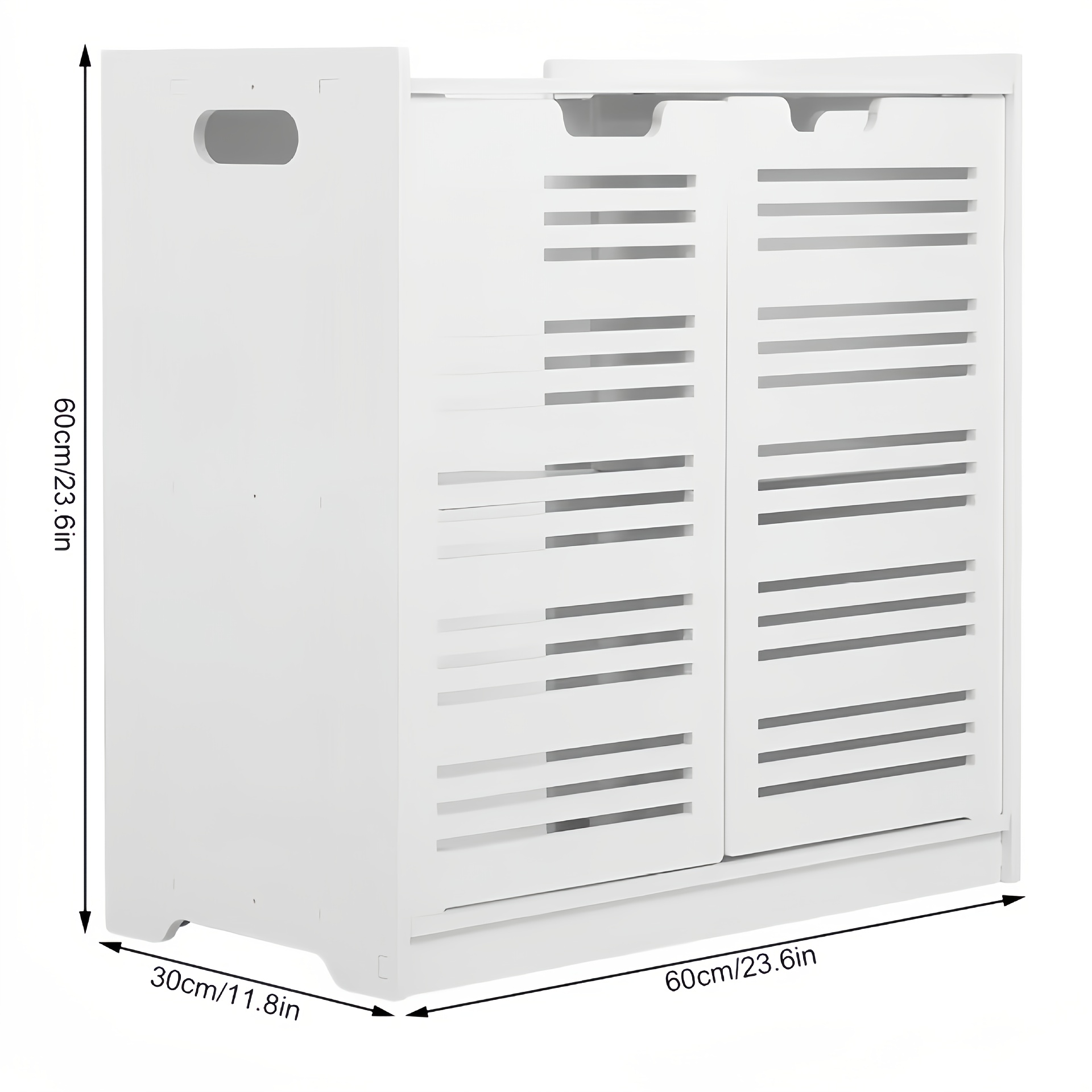 item picture white washbasin   cabinet with louvered doors base sink storage unit with adjustable shelf bathroom storage shelf to hide unsightly items space saving bathroom vanity for toiletries and towels ideal for small bathrooms shelves