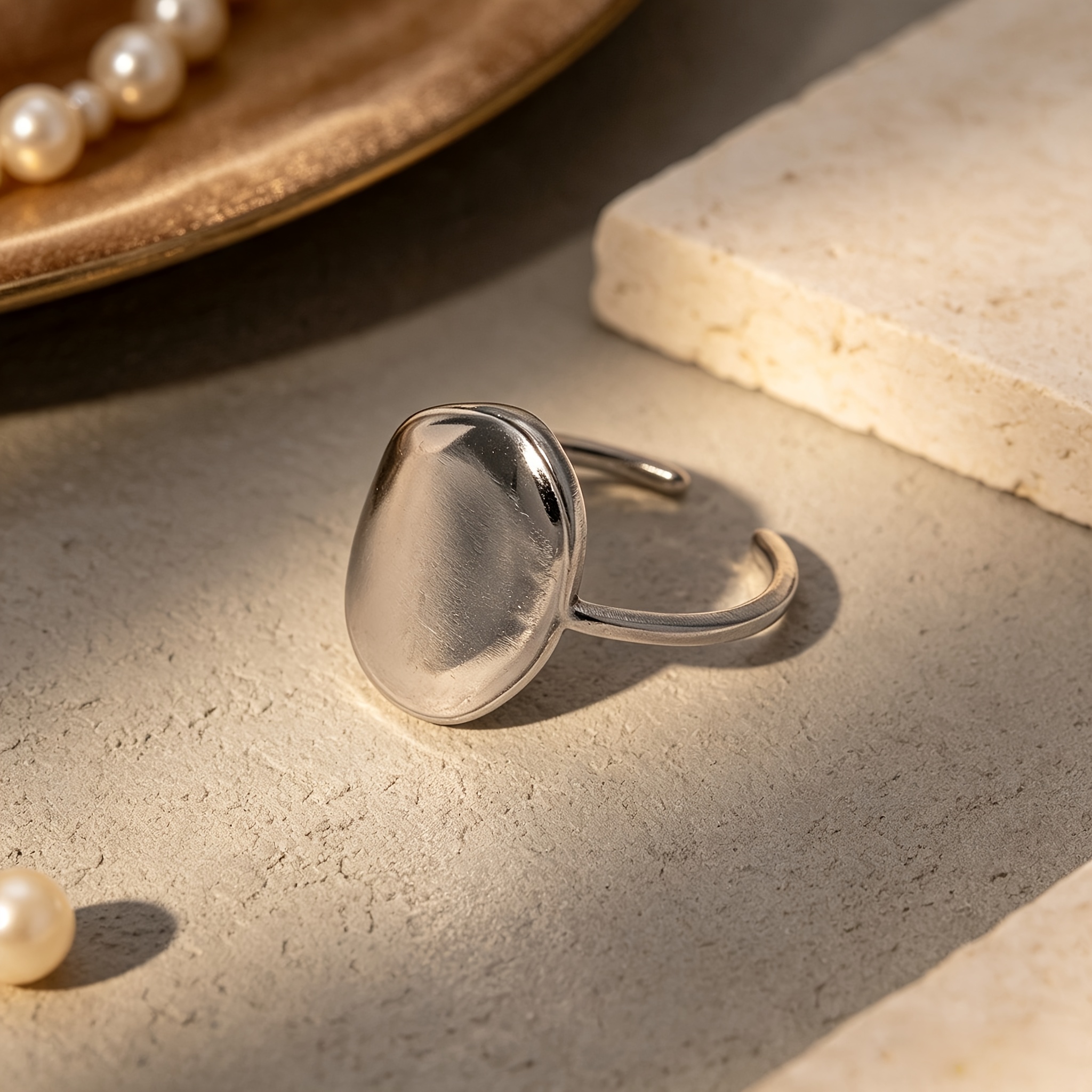 TEMU An Irregular Circular Stainless Steel Ring, Simple, Unique, Elegant, And Stylish. Women's Ring, Women's Jewelry, Women's Gift. 304 Stainless