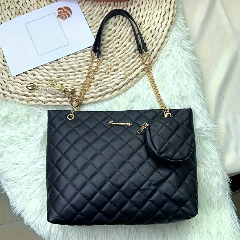 

Sac Fourre- Chic pour Femme - Élégant Sac à Main Matelassé avec Broderie en , Fermeture Éclair & Similicuir
