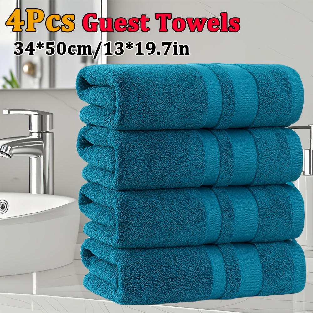 4pcs cotton guest towels 34 50cm 13 19 7in solid cotton material lifting absorption fitness sweat wipe multi scene suitable for bathroom shower gym Product details 1