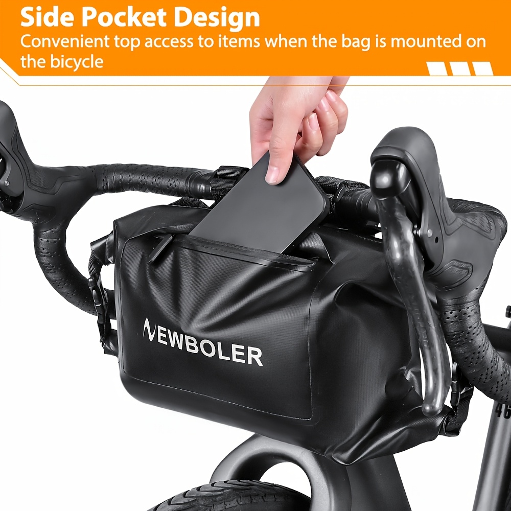 NEWBOLER Bicycle Handlebar Bag, 7L Large Capacity Bike Bag, PVC Bike Front Bag, Suitable for MTB Road Bike, Bike Handlebar Bag Cycling Accessories