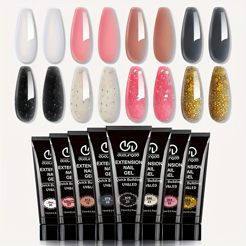 Image of 15ml 8-shade Poly Gel Nail Polish - /led Semi-permanent Gel Polish Suitable For Beginners, Professional Salon-quality Nail Extensions At Home, Range For Diy Nail, Gift For Nail Enthusiasts