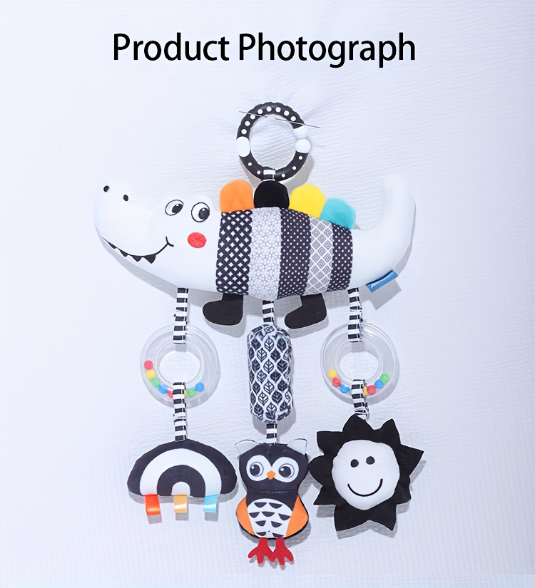 black and white animal wind chime plush toys for baby car seat stroller soft cloth hanging rattle toys chinese     ideal christmas gift for infants 0 3 years old details 10