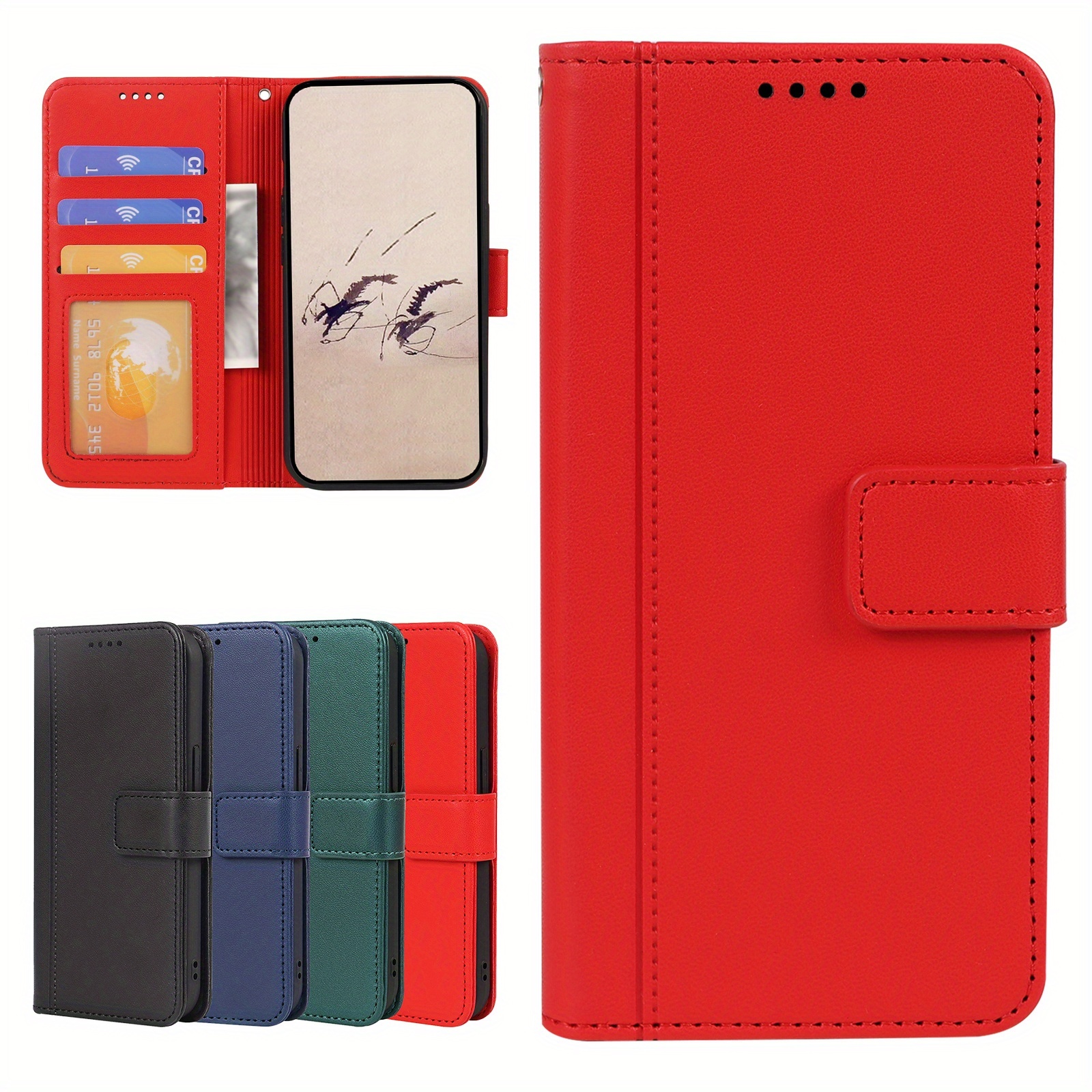 TEMU Phone Case - This Flip Cover Wallet Case Is Designed For The For Iphone 17e, Ensuring A And Protection. It Features 3 Slots For Credit Cards,