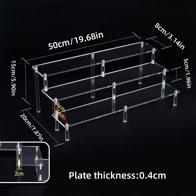Acrylic Extended 4mm Thick 3, 4, 5-layer Stepped Display Stand, Model Dolls, Pop Mart Dolls, Cosmetics, Wallets, Jewelry Display Stand