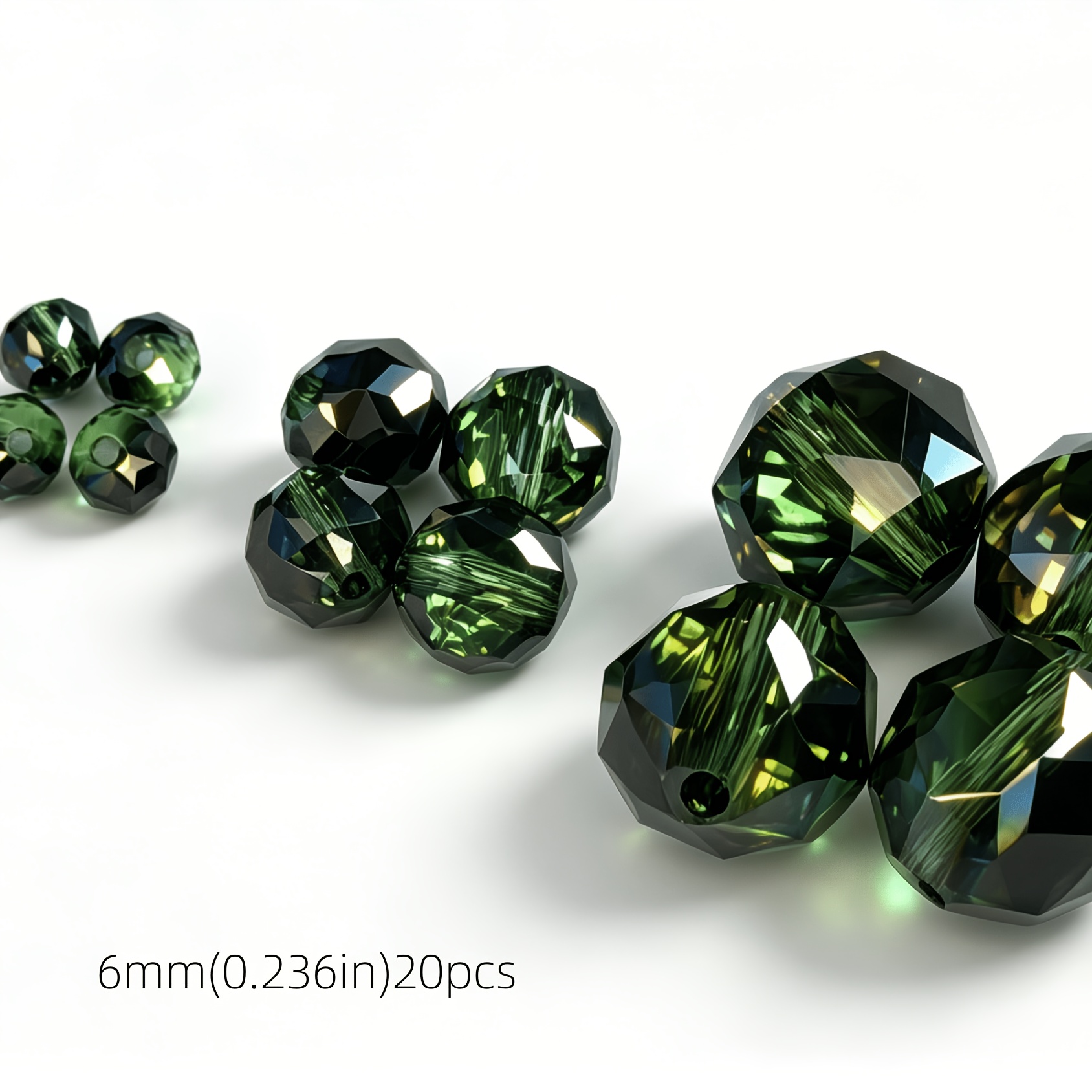 TEMU Austria New Upgrade Flower Ball Beads 4/6/8mm Round Beads 20/14/12pcs A Set Of Fine Decorative Beads High Transparent Colorful Crystal Beads Are