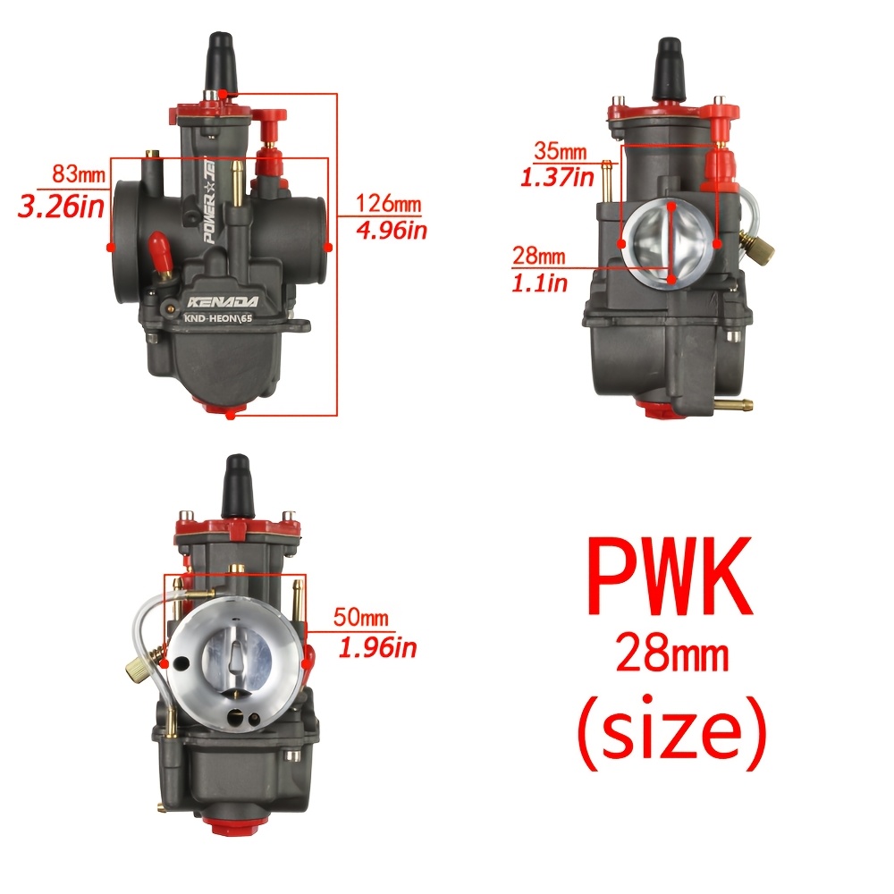 TEMU Racing Universal Black Pwk 21mm-34mm Carburetor With Power Jet For 75cc To 200cc Engine All Kinds Motocross Motorcycles Atv Dirt Bike