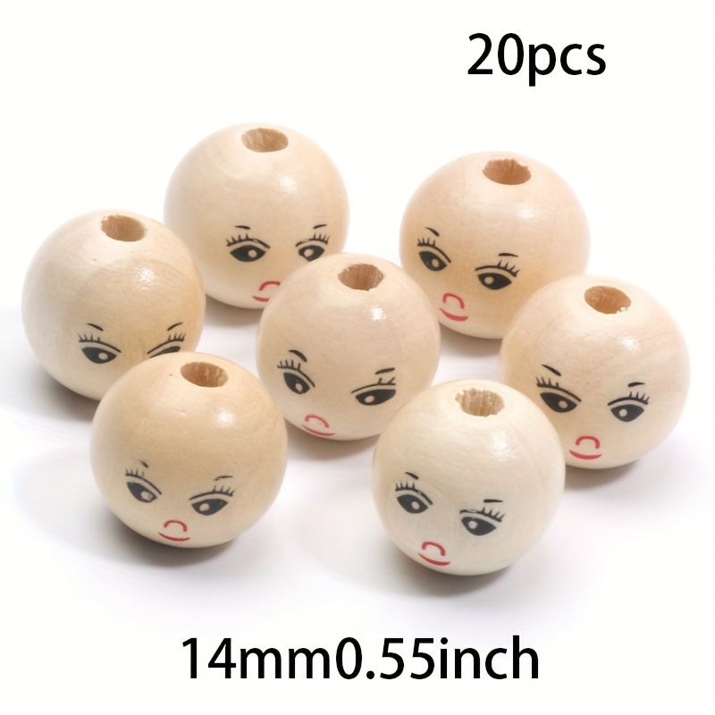 14mm 20pcs Light-colored Wood Beads For Jewelry Making Handmade Material Necklace Earring Additions Craft