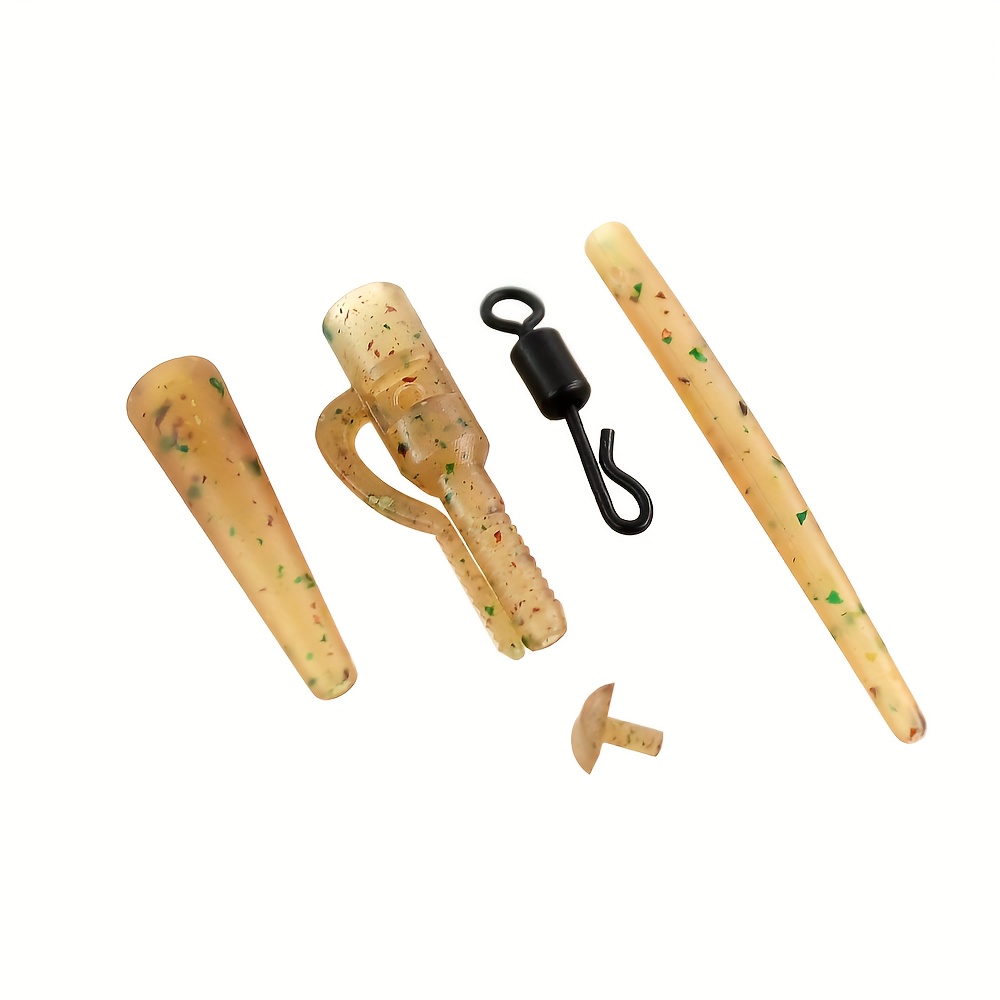 40pcs Carp Fishing Kit, Safe Lead Clip With Rubber Tail Cone Anti- Sleeve, Quick Change Swivel Hook, Fishing Accessories Set