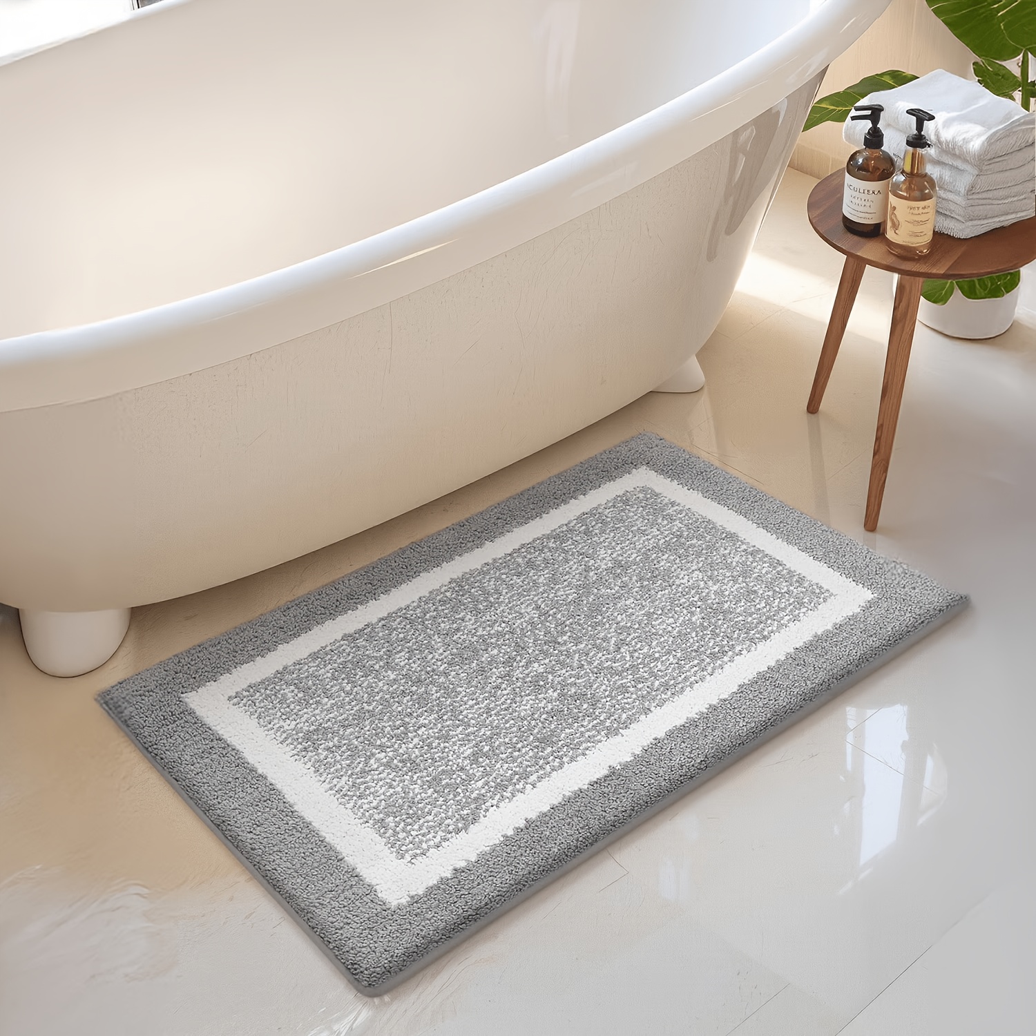 Temu – TEMU Bathroom Rugs, Non Slip Bath Mats For Bathroom, Absorbent Bath Rugs Floor Mat, Machine Washable Shower Rugs For Bath Floor, Tub And Shower