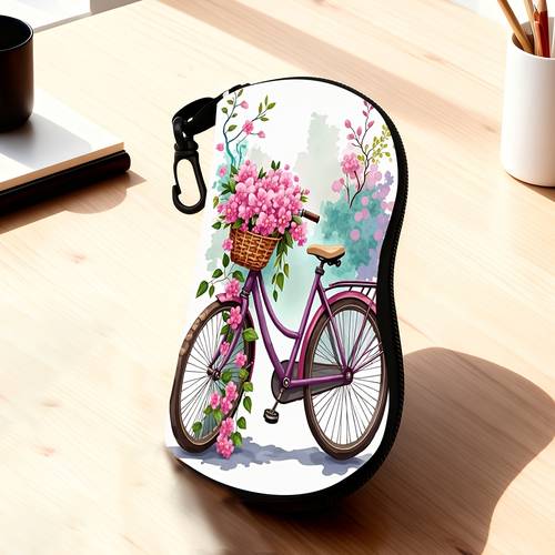 1pc eyeglass case suitable for men women portable storage box with purple bicycle vine lightweight durable reusable glasses holder case for eyewear holiday gift for daily use decoration