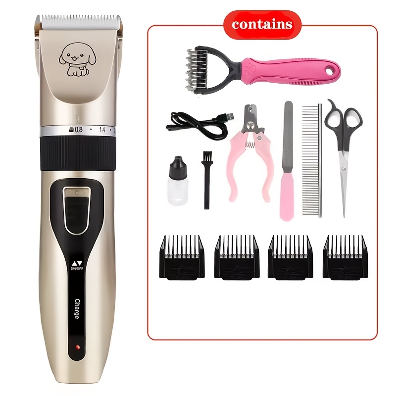 TEMU Electric Pet Grooming Kit, Suitable For Dogs And Cats; Professional Dog Grooming Kit; Low-voltage Operation; Quiet Technology; Gentle Cutting