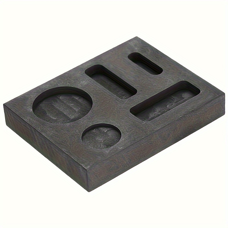 

1pc Graphite Ingot Mold, Five-hole Oil Design For Melting Gold, Silver, Copper, Palladium, Rhodium, Diy Jewelry Casting Tool, Jewelers' Craft Processing Equipment, Dimensions: 2.83x1.06x0.47 Inches