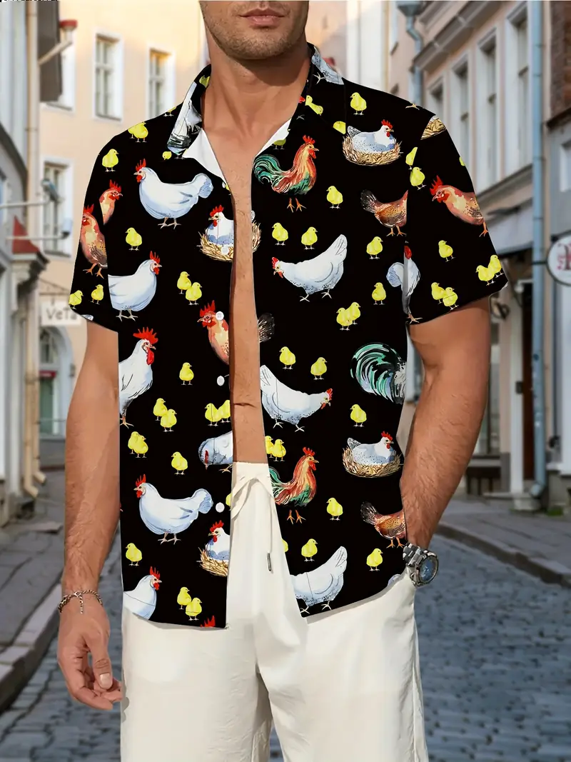 mens novelty dress shirts LRD Men's Novelty Casual Button Down Shirt Short Sleeve Hawaiian Dress Shirts Transfusion - L