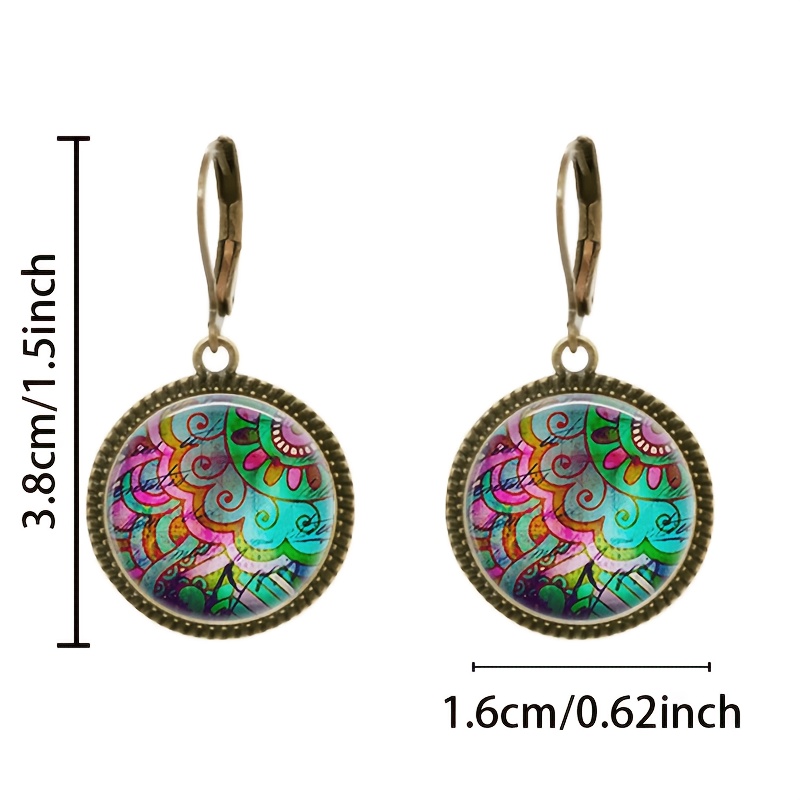 2pcs Set Blue Classic Pendant Earrings with Ear Hooks
