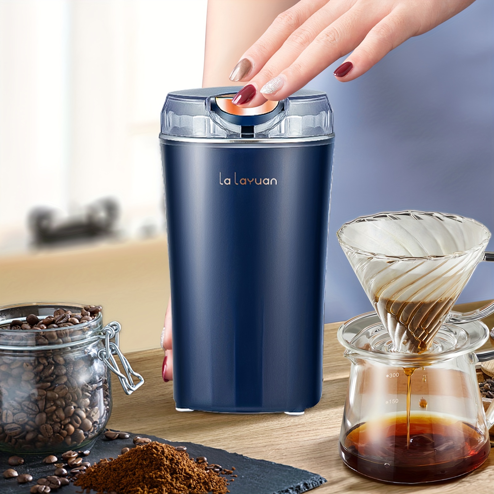 あお Electric Coffee Grinder 150W Spice Grinder with Stainless