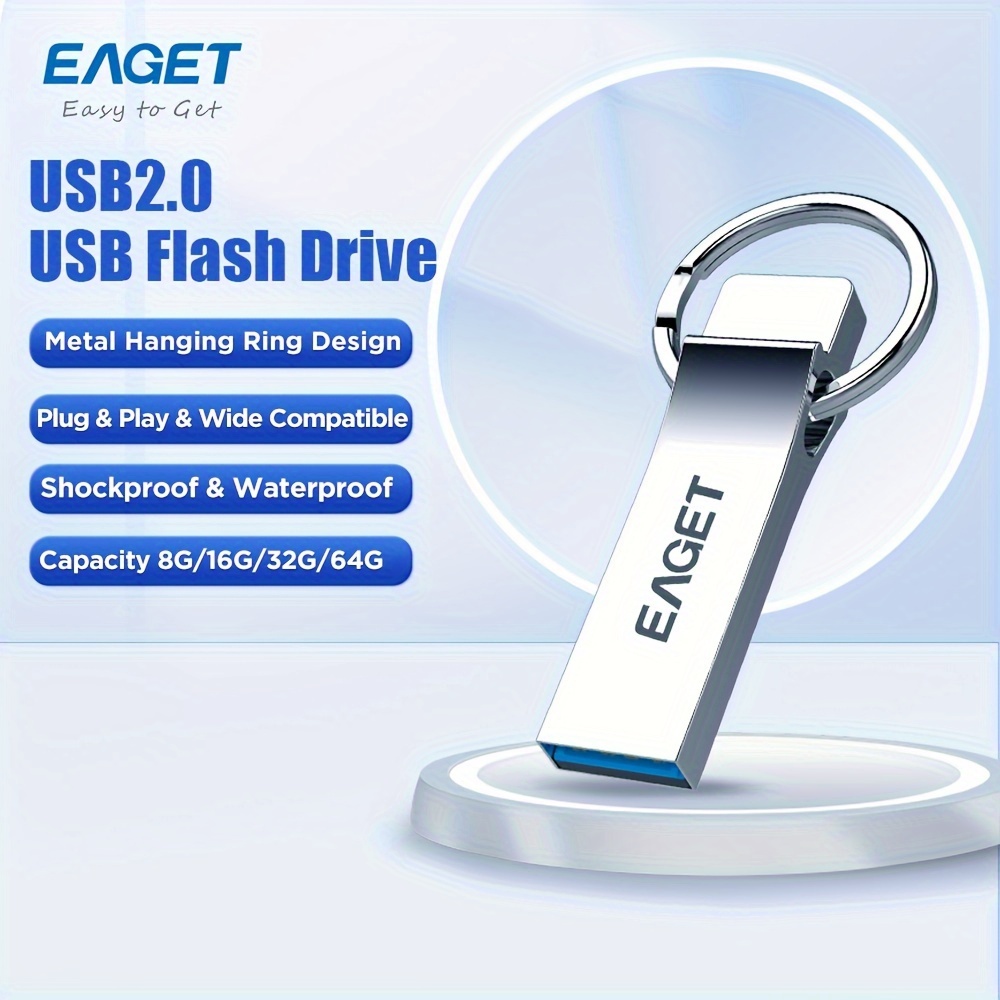 

Eaget Marryler Usb Flash Drive Usb Stick High Speed Memory Stick 8gb/16gb/32gb/64gb/128gb Ultra Large Storage Metal Thumb Drive With Keychain Design For Laptop Computer Tablet