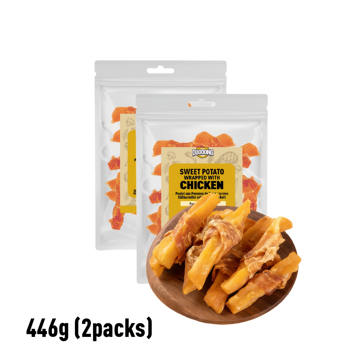 TEMU Chicken & Sweet Potato Dog Treats, Protein Chews, Healthy Edible Snacks For All Breed Dogs, Training & Reward Treats