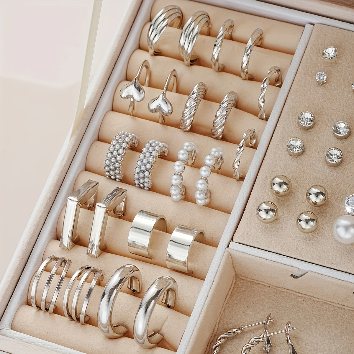 Set Of 102 Pieces Stylish Earrings Hoop Multiple Sets For Girls