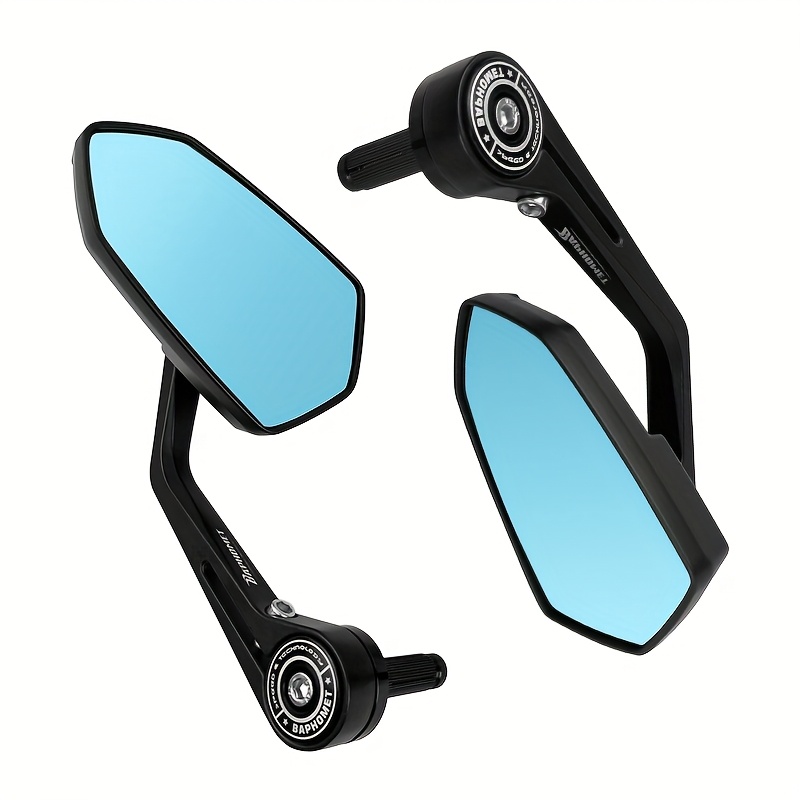 Image of Pair Of Adjustable Scooter Rearview Mirrors - 360° Rotatable, On Handlebars, Cnc, Black - Enhance Visibility And Safety - Perfect Gift For Cyclists