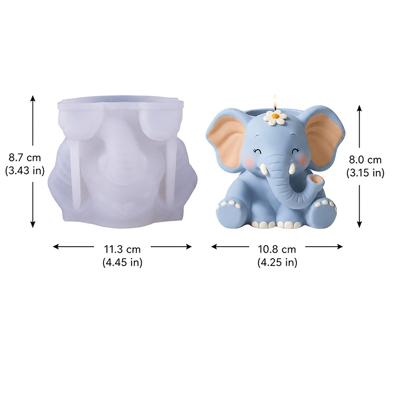 TEMU Resin Silicone Mold, 3d Cute Elephant Flower Pot Silicone Mold, Easy To Demold, Animal And Succulent Plant Flower Pot Mold, Suitable For Epoxy