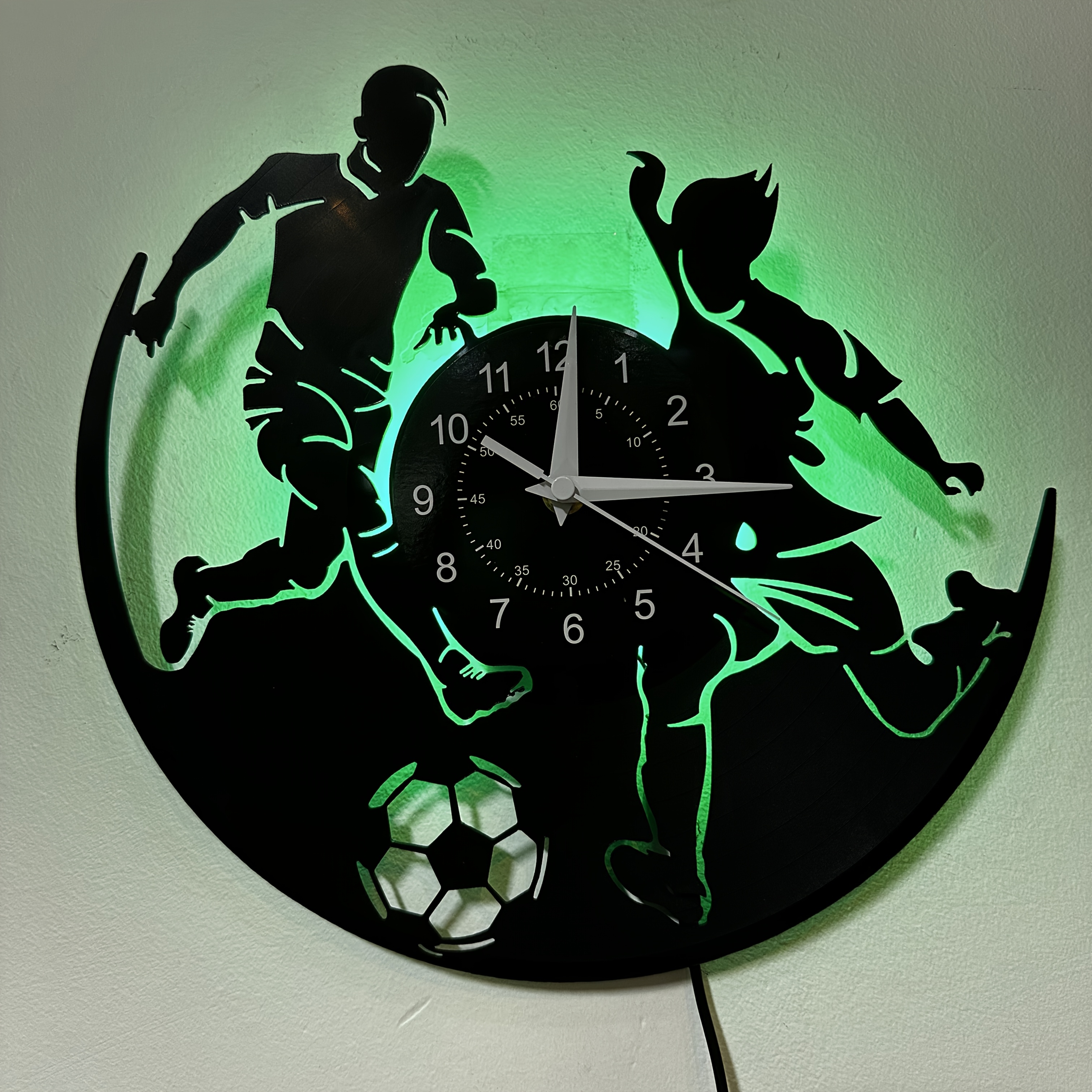Football Soccer Vinyl Wall Clock Gift Birthday Holiday Art Decor
