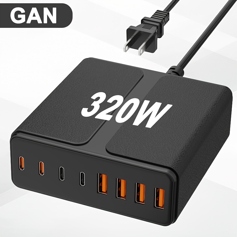TEMU 320w Fast Charger 8 Port Pd Fast Charger Laptop Power Adapter, 65w Laptop Charger Compatible Tablet, Cell Phone Multiple Models