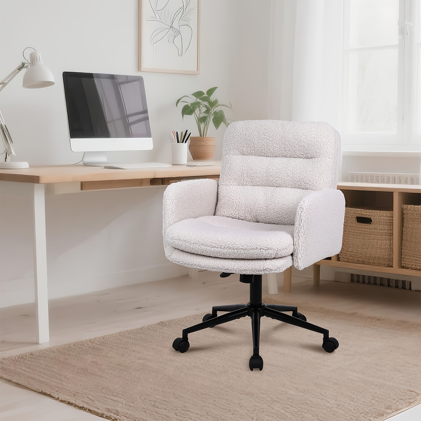 Image of Office Chair, Cashmere Cosmetic Chair, Comfortable Swivel Chair, Ergonomic Office Chair, Height Adjustable