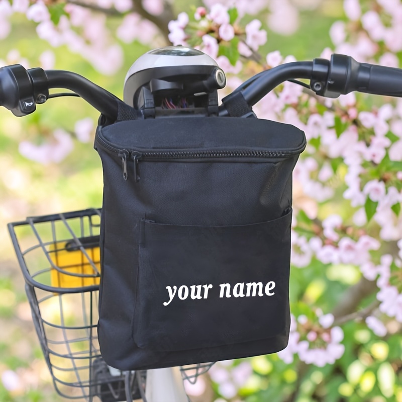 TEMU Custom Name Or Text Electric Scooter Bag Scooter Storage Organizer Large Size Oxford Material Handlebar Bag For Bike And Scooter With Pocket For