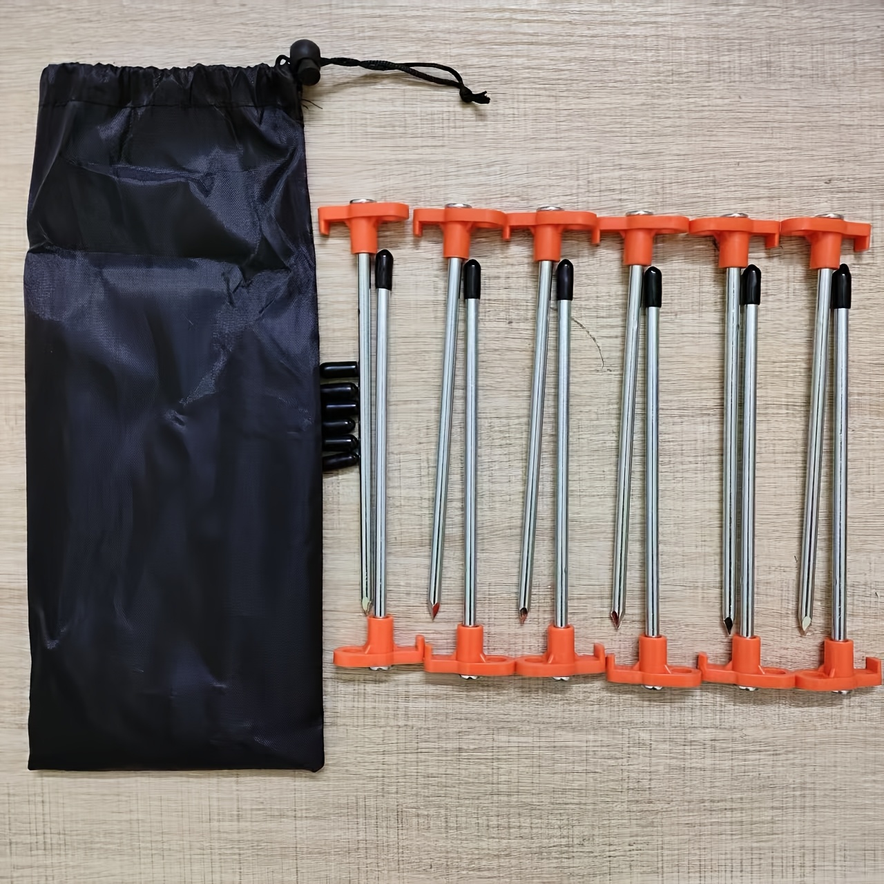 E-shop 12 Stück Hochleistungs-Zeltpflöcke, 7,1 Zoll (ca. 19,1 cm) rostfreie Metall-Bodenpflöcke für Camping, Wandern, Orange