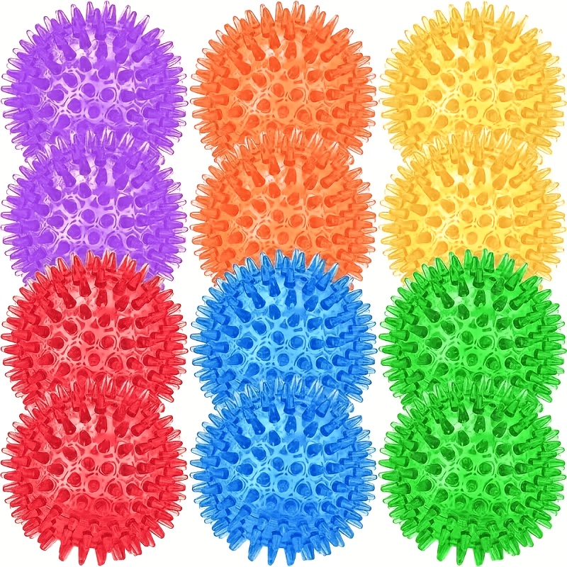 TEMU 12pcs Durable Dog Toys: Squeaky Balls For Dental Cleaning And Training - Safe Toys For Small To Medium Dogs! No Batteries Required,