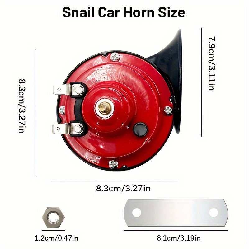Samite 12V 110db Bike Horn Mini Super Loud Electric Motorcycle Horns  Universal Small Waterproof Snail Design Loudspeaker (Set of 2)