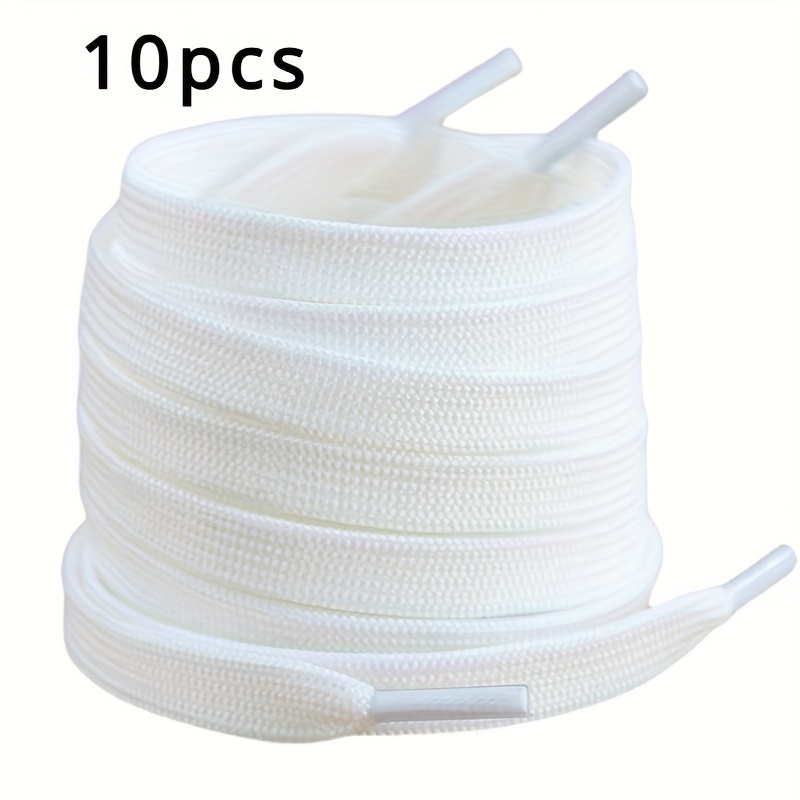 10pcs lightweight breathable shoelaces durable white laces for sports shoes sneakers boots solid color replacement laces for   active   thick shoe laces casual footwear lightweight fabric   sturdy construction everyday wearers