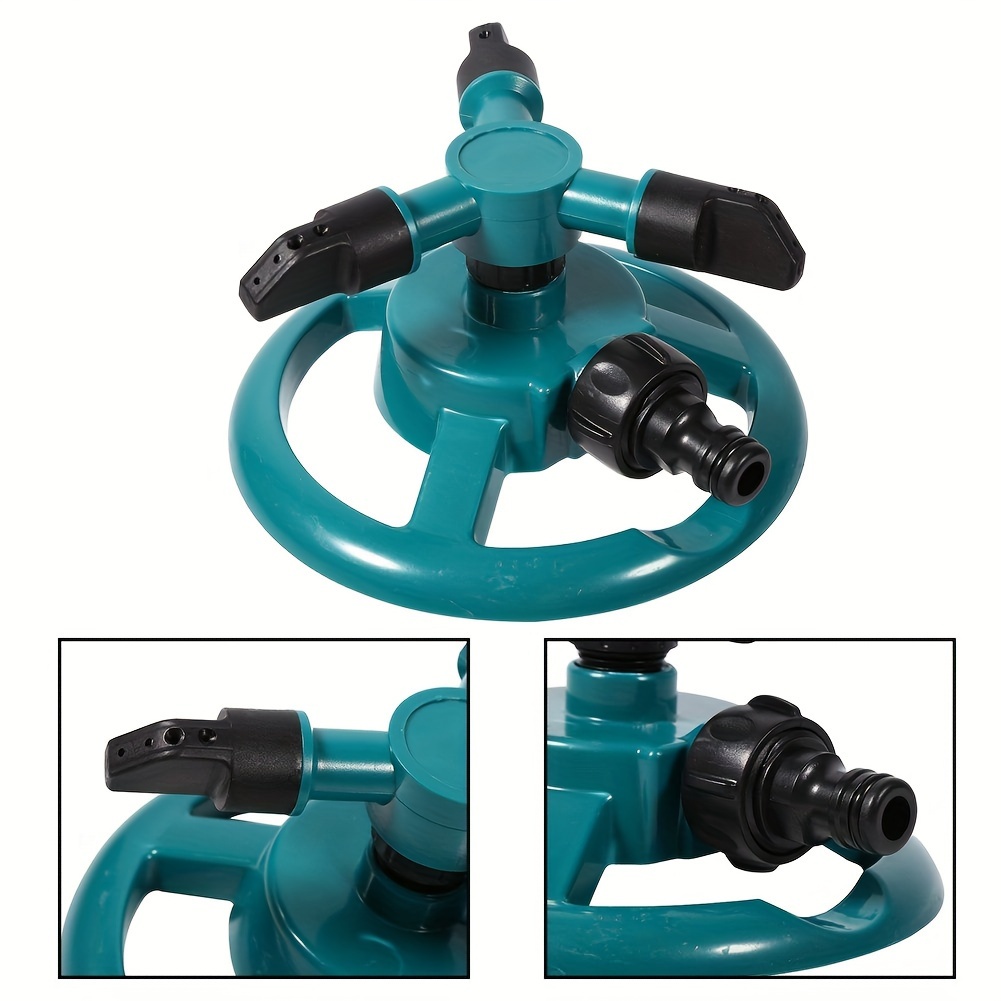 

360° Rotating Garden Sprinkler System With 3 Nozzles, Plastic Rotating Style Lawn Irrigation Sprayer