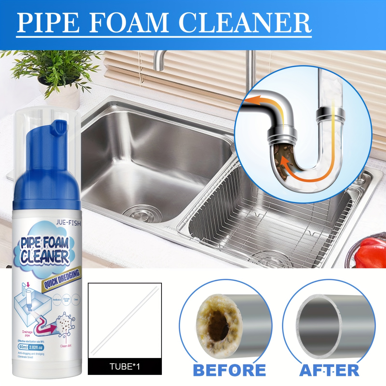 1pc 60ml Foam Anti-Mildew Spray, Mildew Stain Remover Cleaner