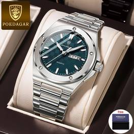 2026 trendy student korean luxury watch waterproof luminous calendar stainless steel mens quartz wristwatch