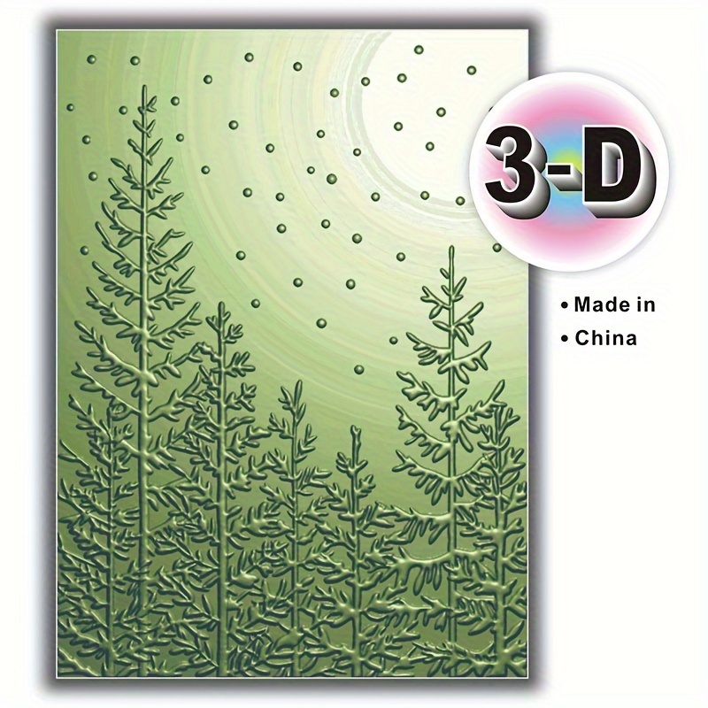 

Christmas Scene 3d Embossing Folder - Transparent Plastic, Ideal For Card Making & Scrapbooking Crafts