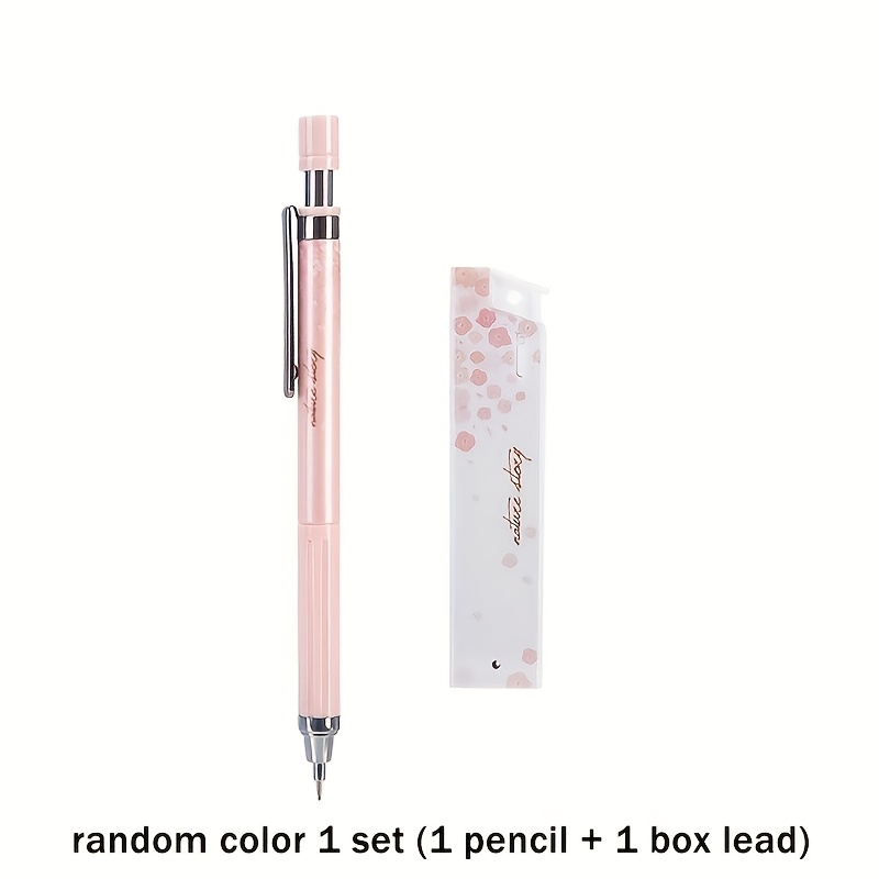 Sakura-themed Automatic Pencil With Retractable Design, Random Color, Press-out Core Hb 0.5, Drawing Pencil With Built-in Eraser At The End