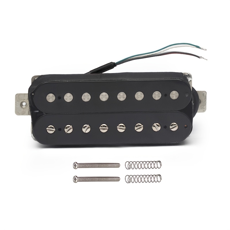 1pc Alnico 5 Humbucker Electric Guitar Pickup - 8-String, N-10K/B-15K Coil Splitting, Metal Construction, Uncharged Power Mode, Black, High-Quality Sound for All String Instruments, Guitar Pickup, Allstring Instrument, Sleek Metallic Finish, Durable Construction