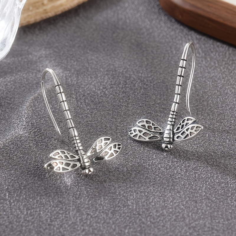 Women's Fashionable Retro Dragonfly Pendant Earrings, Wedding Gift