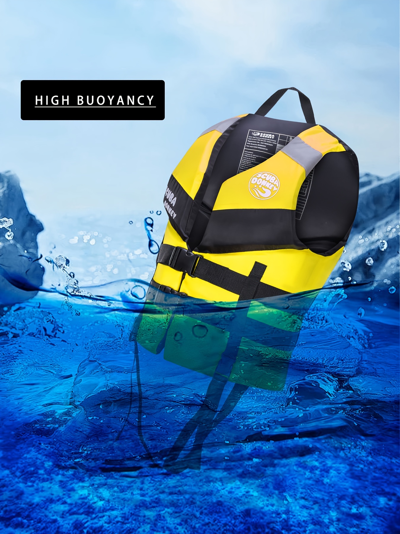 Adult Life Jacket Portable Sea Rescue Buoyancy Vest Professional Water  Sports Surfing Fishing Swimming Snorkeling Life