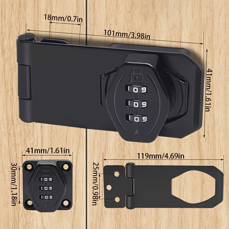 TEMU Heavy-duty Metal Lock With Password, Keyless Mechanical Combination Lock - Suitable For Home, Garage, Office, Patio - Secure Latch Lock, Outdoor